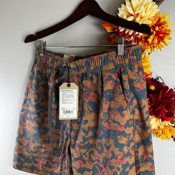 prAna Mens Metric E-Waist Swim Short MEDIUM / 8"L in Fresca Camo - Picture 2 of 9